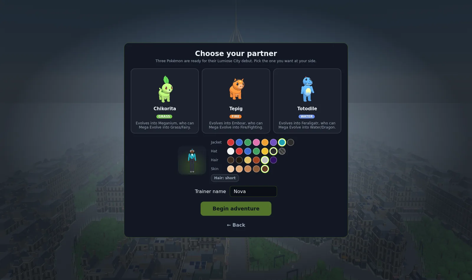 Choose your partner: Chikorita, Tepig or Totodile